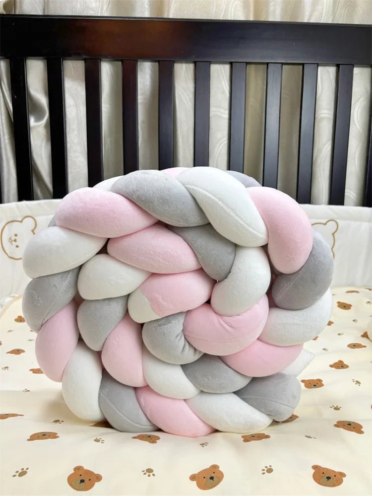 1M/2M/3M/4M Baby Bed Bumper Infant Cradle Cot Protector Knot Braid Bumper Plush Pillow Cushion Crib Anti - collision Room Decor - Palais De Bébé