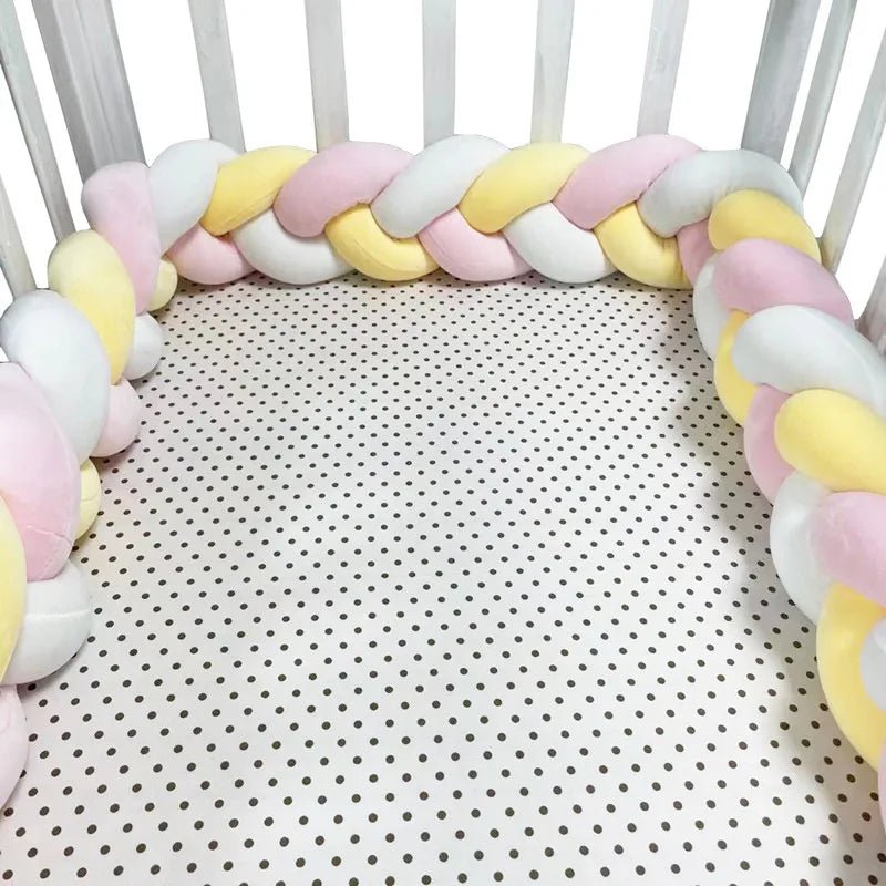 1M/2M/3M/4M Knot Braid Bumper Infant Cradle Cot Protector Plush Pillow Cushion Crib Anti - collision Room Decor Baby Bed Bumper - Palais De Bébé