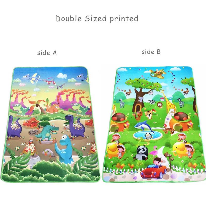 Baby Play Mat Doubel Sided Animals Kids Rug Educational Toys for Children Soft Floor Toddler Crawling Carpet Game Activity Gym - Palais De Bébé