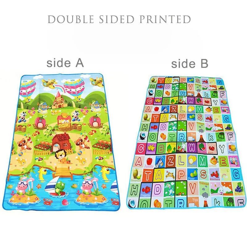 Baby Play Mat Doubel Sided Animals Kids Rug Educational Toys for Children Soft Floor Toddler Crawling Carpet Game Activity Gym - Palais De Bébé