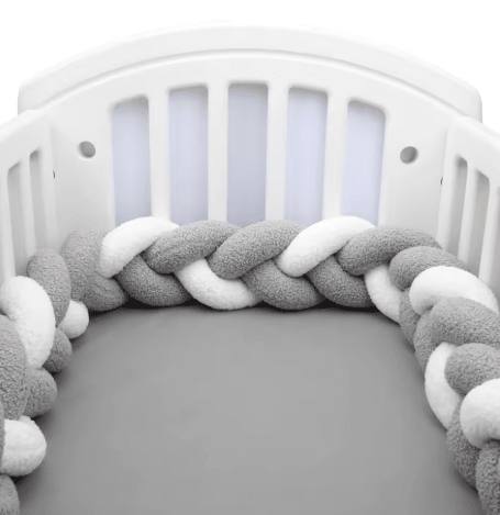 Tresse de lit bébé gris et blanc | Cocon Sécurisant - Palais De Bébé