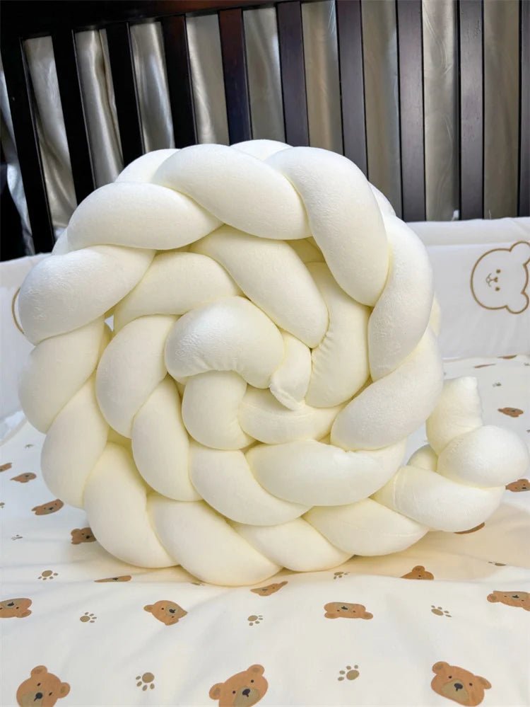 1M/2M/3M/4M Baby Bed Bumper Infant Cradle Cot Protector Knot Braid Bumper Plush Pillow Cushion Crib Anti - collision Room Decor - Palais De Bébé