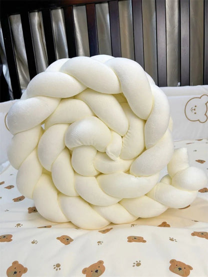 1M/2M/3M/4M Baby Bed Bumper Infant Cradle Cot Protector Knot Braid Bumper Plush Pillow Cushion Crib Anti - collision Room Decor - Palais De Bébé
