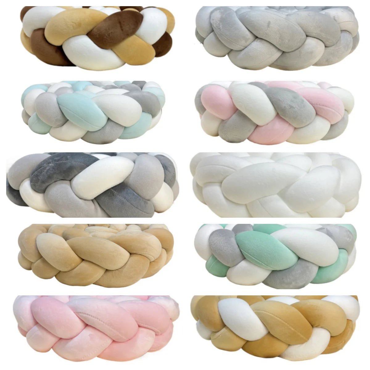 1M/2M/3M/4M Baby Bed Bumper Infant Cradle Cot Protector Knot Braid Bumper Plush Pillow Cushion Crib Anti - collision Room Decor - Palais De Bébé