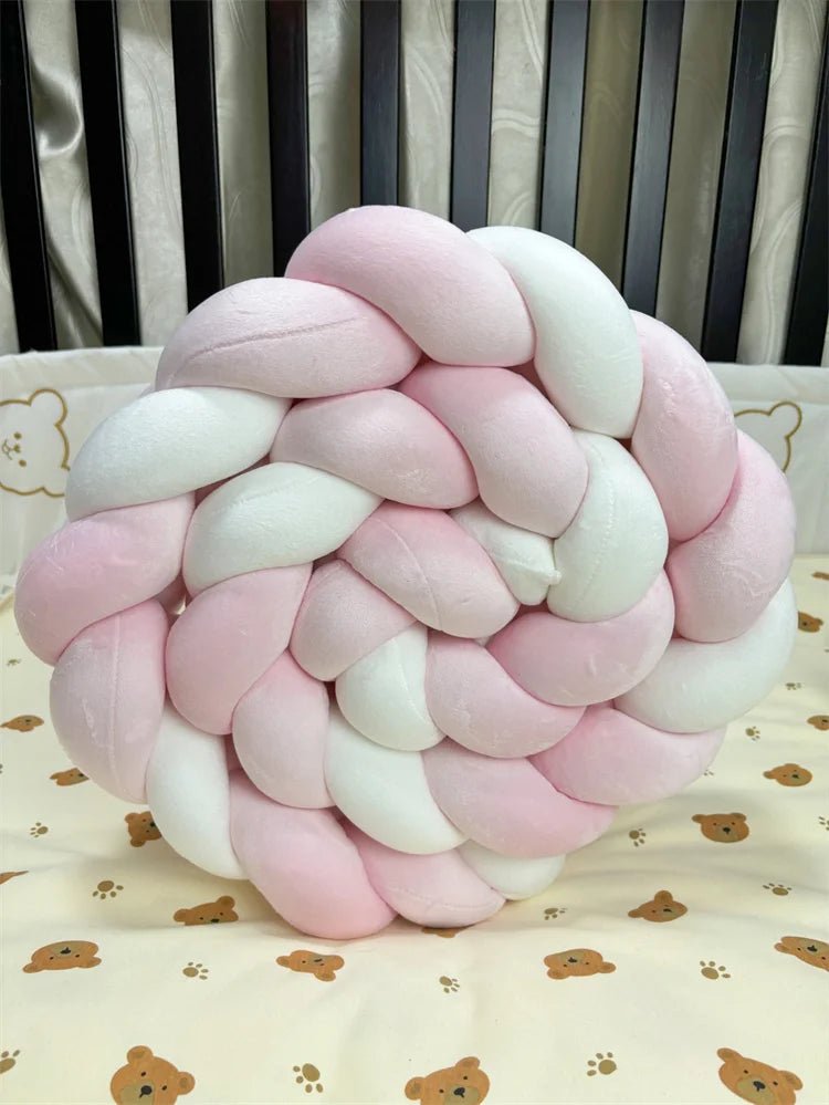 1M/2M/3M/4M Baby Bed Bumper Infant Cradle Cot Protector Knot Braid Bumper Plush Pillow Cushion Crib Anti - collision Room Decor - Palais De Bébé