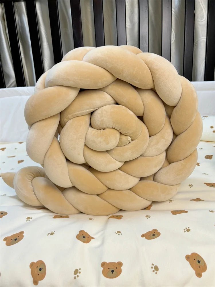 1M/2M/3M/4M Baby Bed Bumper Infant Cradle Cot Protector Knot Braid Bumper Plush Pillow Cushion Crib Anti - collision Room Decor - Palais De Bébé