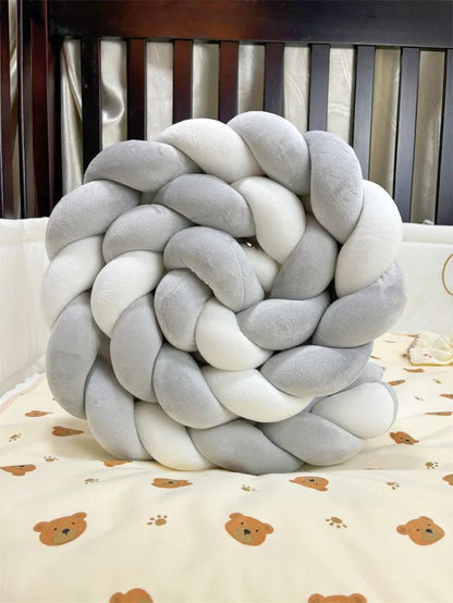 1M/2M/3M/4M Baby Bed Bumper Infant Cradle Cot Protector Knot Braid Bumper Plush Pillow Cushion Crib Anti - collision Room Decor - Palais De Bébé