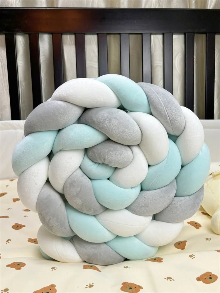 1M/2M/3M/4M Baby Bed Bumper Infant Cradle Cot Protector Knot Braid Bumper Plush Pillow Cushion Crib Anti - collision Room Decor - Palais De Bébé