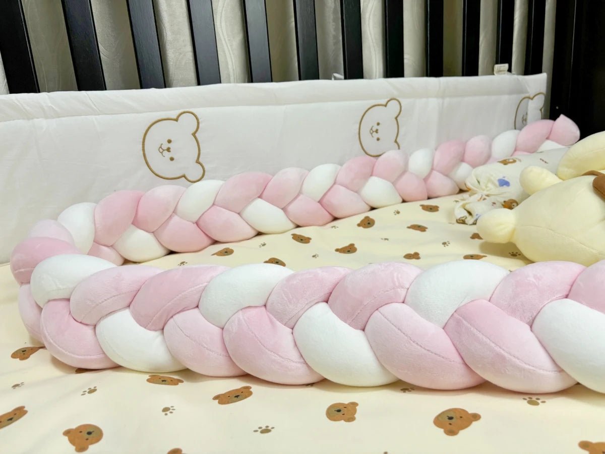 1M/2M/3M/4M Baby Bed Bumper Infant Cradle Cot Protector Knot Braid Bumper Plush Pillow Cushion Crib Anti - collision Room Decor - Palais De Bébé
