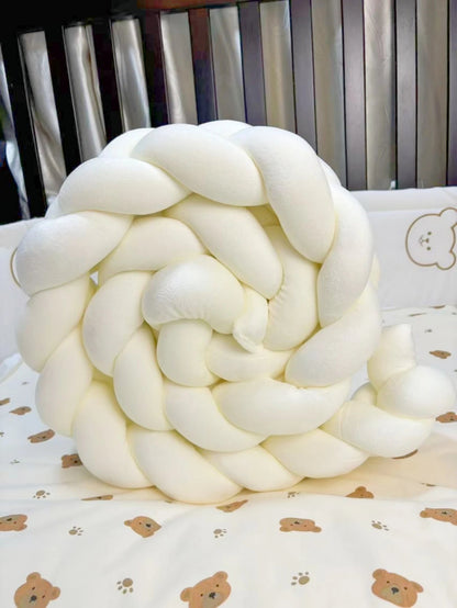 1M/2M/3M/4M Baby Bed Bumper Infant Cradle Cot Protector Knot Braid Bumper Plush Pillow Cushion Crib Anti - collision Room Decor - Palais De Bébé