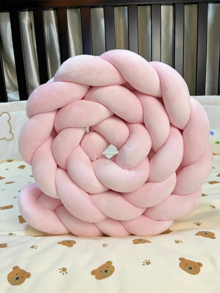 1M/2M/3M/4M Baby Bed Bumper Infant Cradle Cot Protector Knot Braid Bumper Plush Pillow Cushion Crib Anti - collision Room Decor - Palais De Bébé