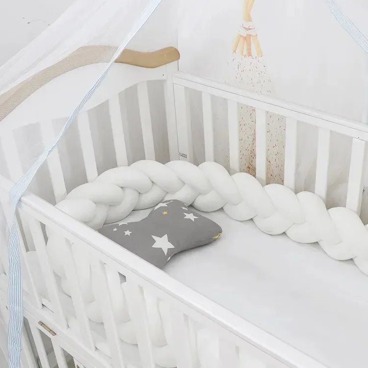 1M/2M/3M/4M Knot Braid Bumper Infant Cradle Cot Protector Plush Pillow Cushion Crib Anti - collision Room Decor Baby Bed Bumper - Palais De Bébé