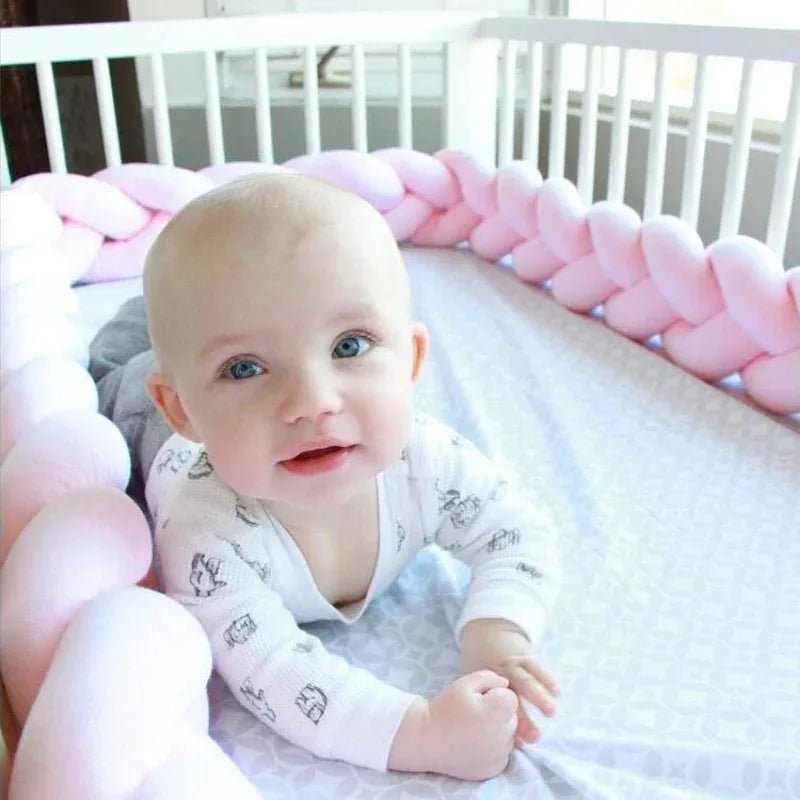 1M/2M/3M/4M Knot Braid Bumper Infant Cradle Cot Protector Plush Pillow Cushion Crib Anti - collision Room Decor Baby Bed Bumper - Palais De Bébé