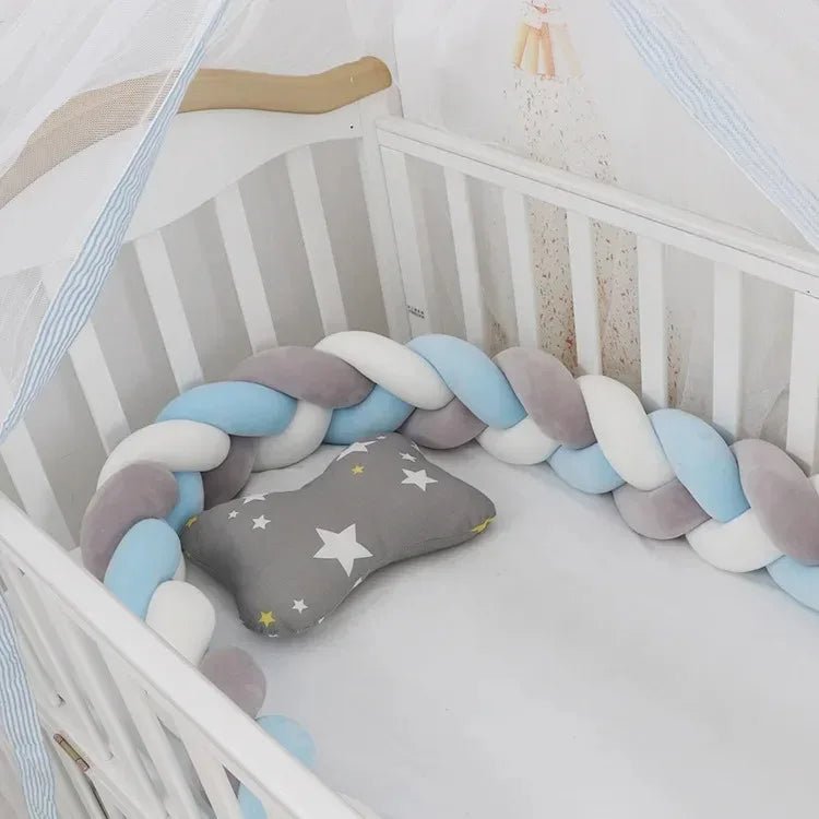1M/2M/3M/4M Knot Braid Bumper Infant Cradle Cot Protector Plush Pillow Cushion Crib Anti - collision Room Decor Baby Bed Bumper - Palais De Bébé