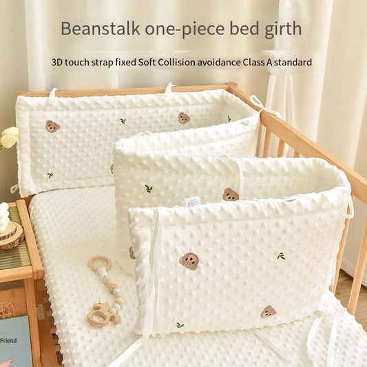 Baby Crib Fence Cotton Bed Protection Railing Thicken Bumper Crib Around Protector Baby Room Decor Solid Color - Palais De Bébé