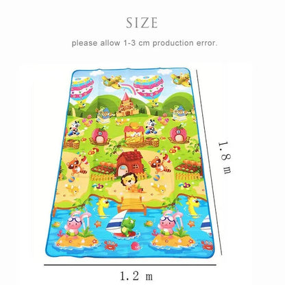 Baby Play Mat Doubel Sided Animals Kids Rug Educational Toys for Children Soft Floor Toddler Crawling Carpet Game Activity Gym - Palais De Bébé
