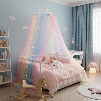 Ciel de lit arc en ciel pour bébé