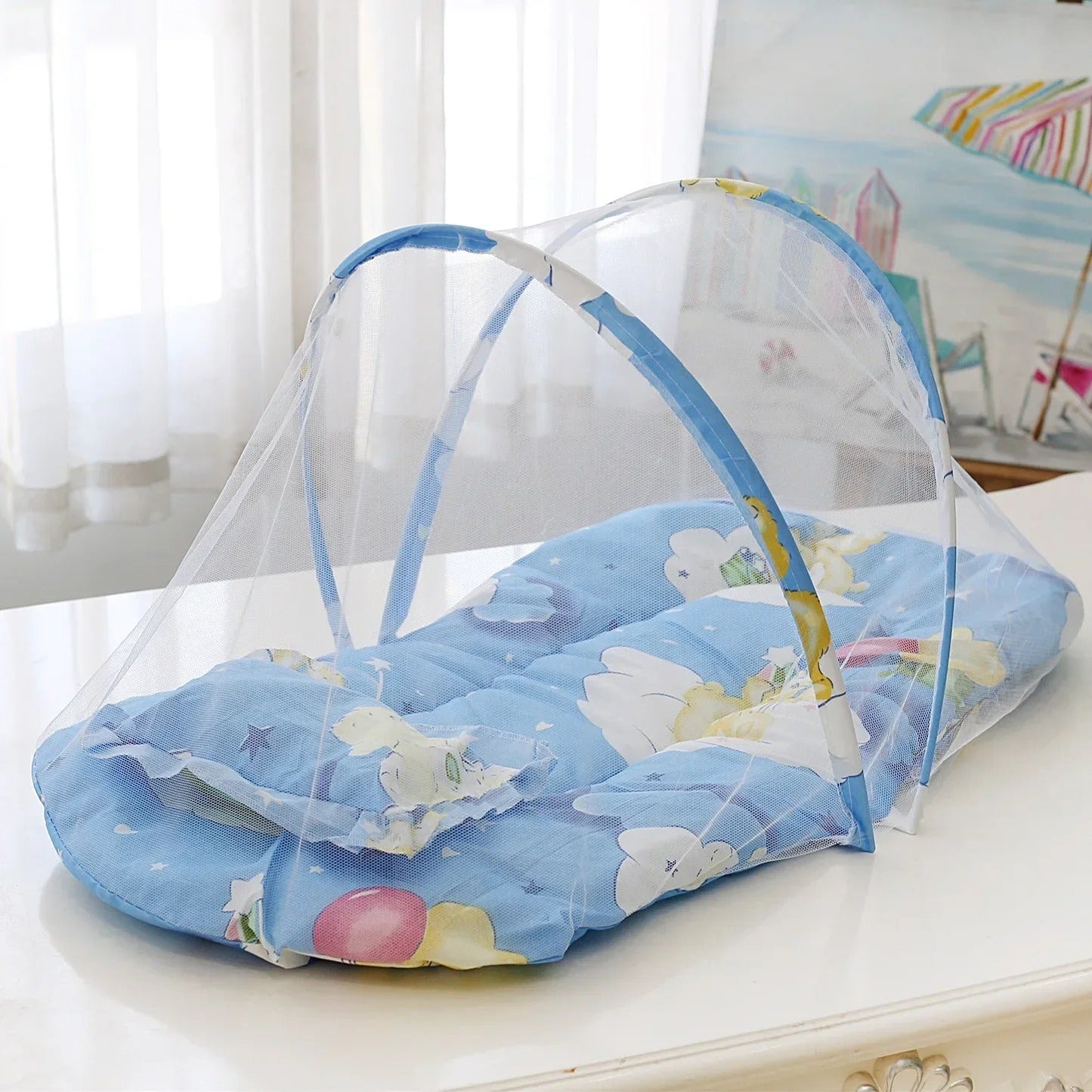 Ciel de lit bébé bleu | SécuSky - Palais De Bébé