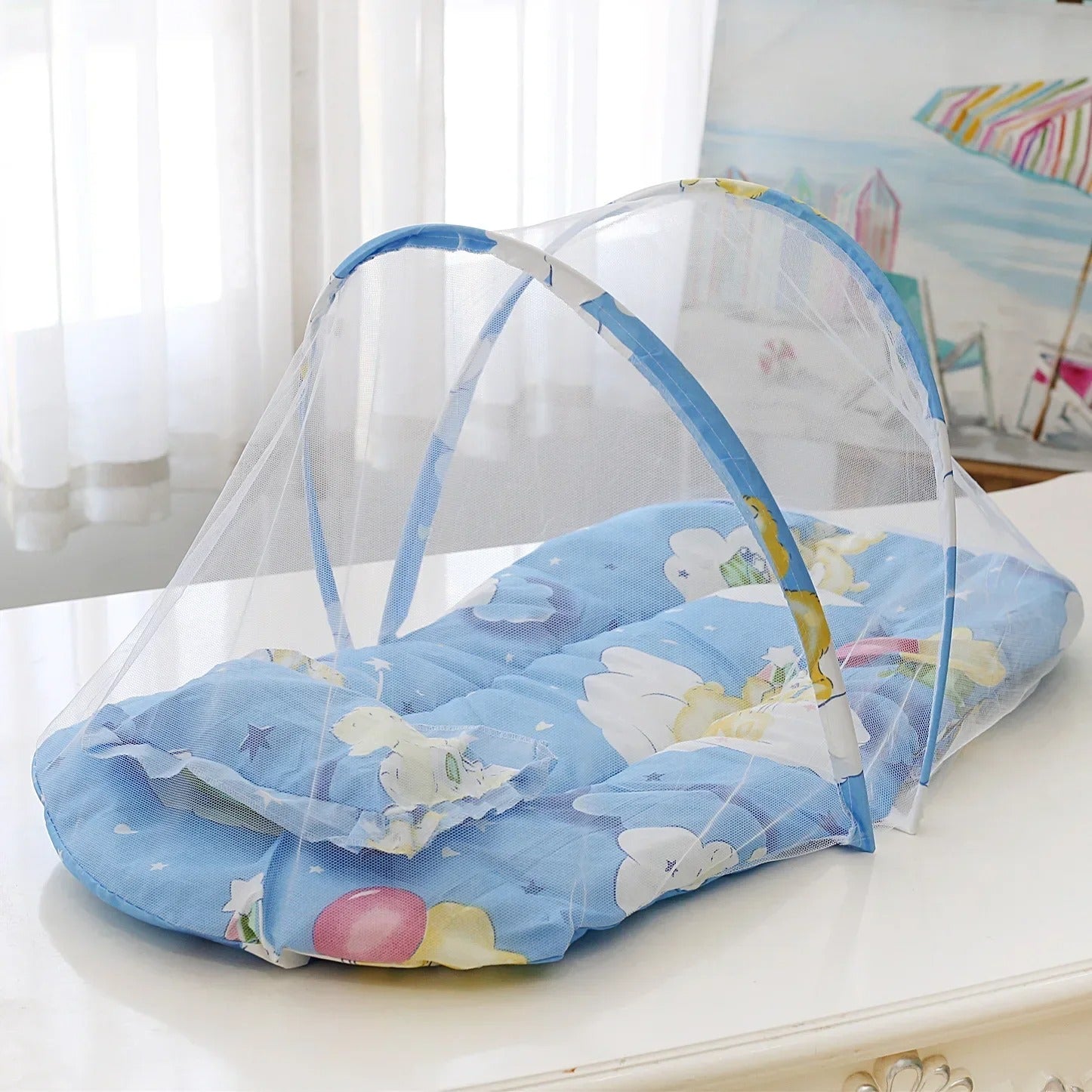 Ciel de lit bébé bleu | SécuSky - Palais De Bébé