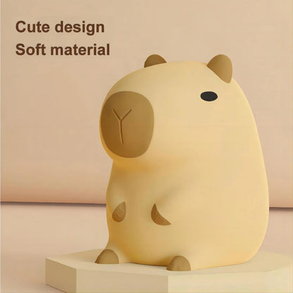 Cute Cartoon Capybara Silicone Night Light USB Rechargeable Timing Dimming Sleep Night Lamp for Children's Room Decor - Palais De Bébé