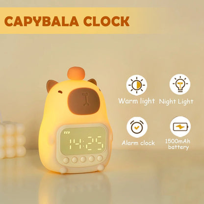 Cute Cartoon Capybara Silicone Night Light USB Rechargeable Timing Dimming Sleep Night Lamp for Children's Room Decor - Palais De Bébé