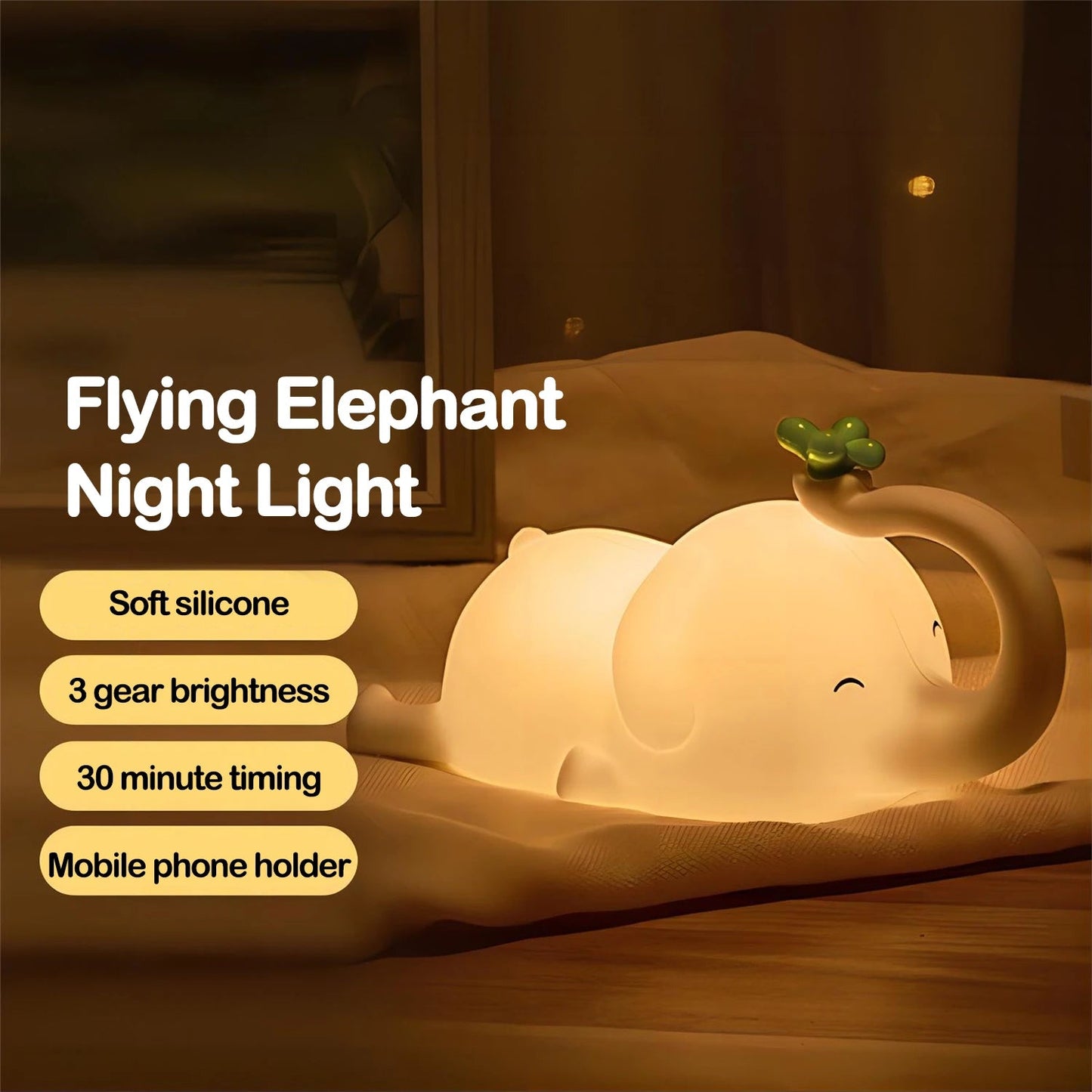 Cute Silicone Night Lights Sheep Cartoon Bedroom Lamp for Children's Room Decor Rechargeable Timing Dimming Sleep Night Light - Palais De Bébé