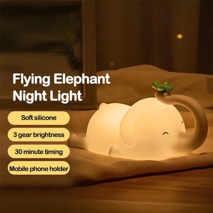 Cute Silicone Night Lights Sheep Cartoon Bedroom Lamp for Children's Room Decor Rechargeable Timing Dimming Sleep Night Light - Palais De Bébé
