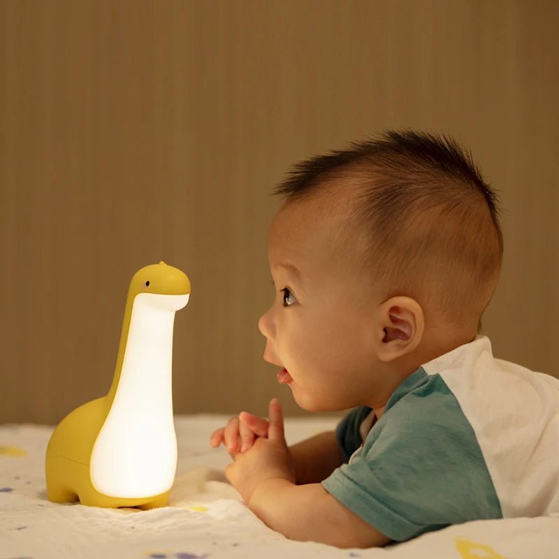 Dinosaur Night Light Cute Children's Night Light Eye Protection Bedside Timing Lamp USB Charging Room Decoration Children's Gift - Palais De Bébé