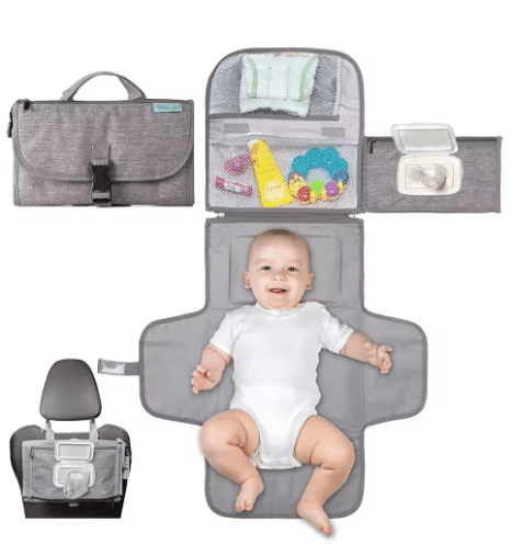 Matelas à langer portable bébé avec poches | Kit de voyage - Palais De Bébé