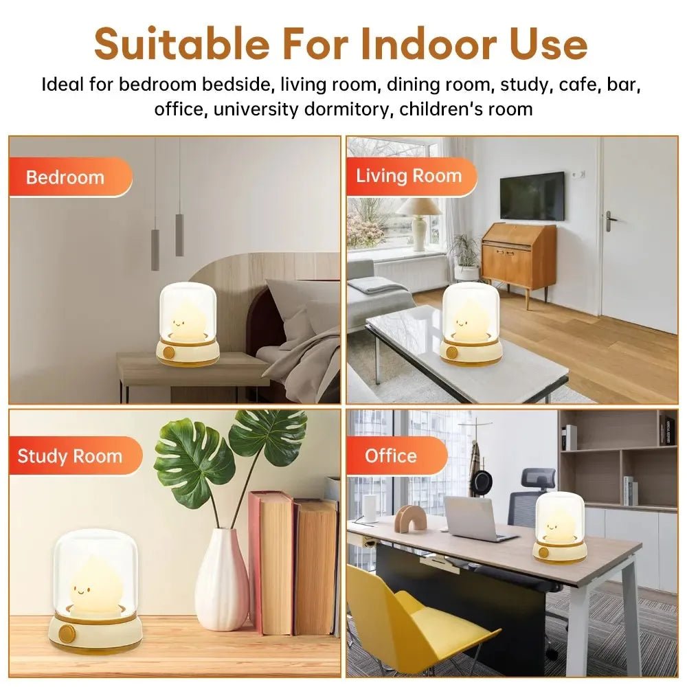 Mini Desktop LED Cute Night Lamp Creative USB Rechargeable Portable Cartoon Table Lamp For Coffee Bar Home Decor Hotel Bedroom - Palais De Bébé