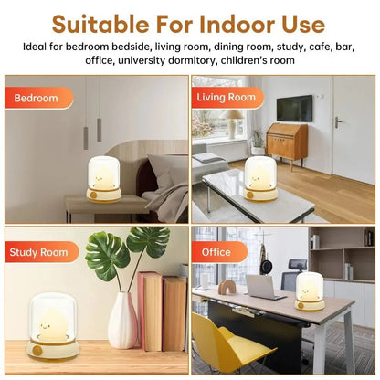 Mini Desktop LED Cute Night Lamp Creative USB Rechargeable Portable Cartoon Table Lamp For Coffee Bar Home Decor Hotel Bedroom - Palais De Bébé