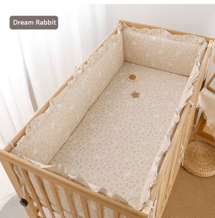 Tour de lit bebe 5 pièces motif lapin | Douceur - Palais De Bébé