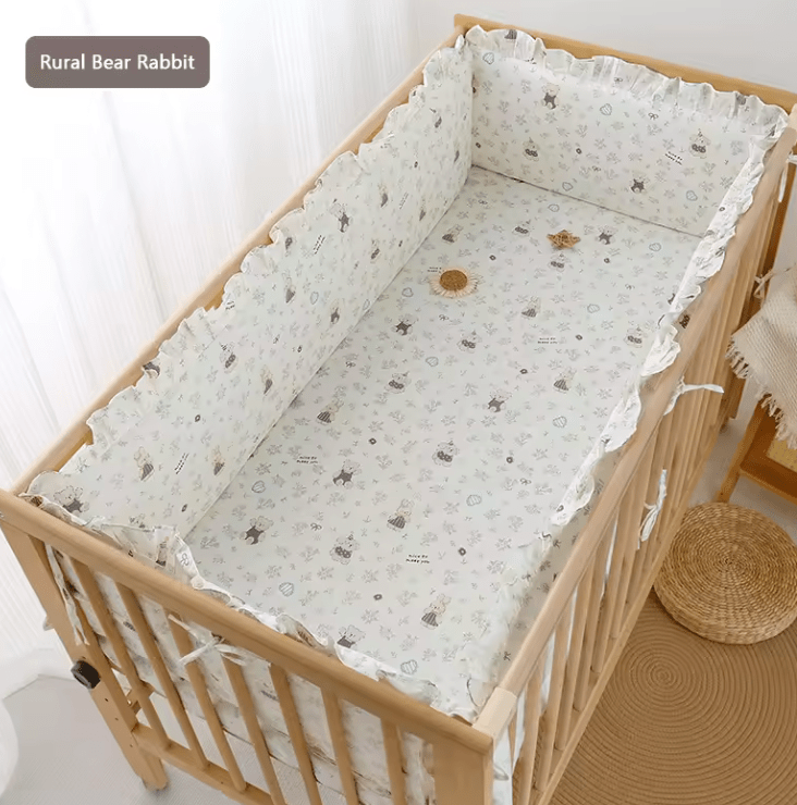Tour de lit bebe 5 pièces motif lapin | Douceur - Palais De Bébé