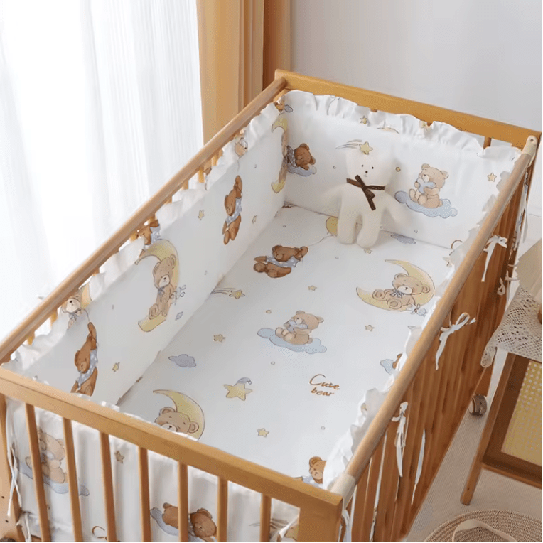 Tour de lit bebe 5 pieces motif ours | Coton Doux - Palais De Bébé