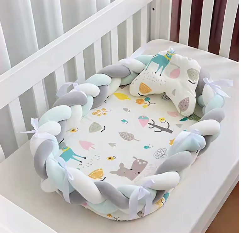 Tour de lit tresse avec coussin | Cocon Sécurisé