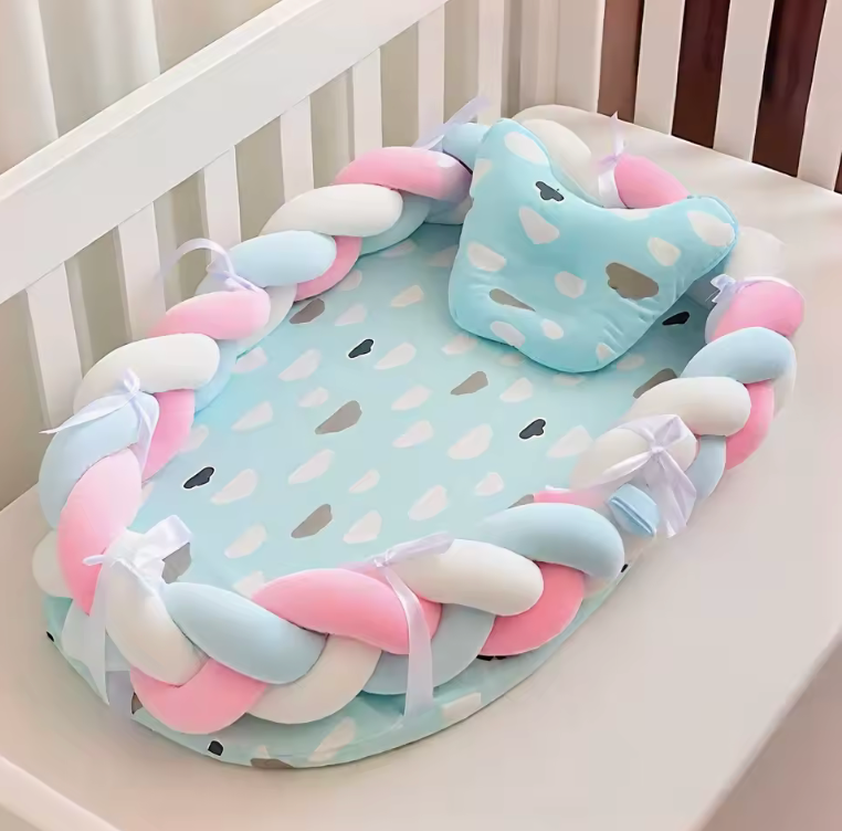 Tour de lit tresse avec coussin | Cocon Sécurisé