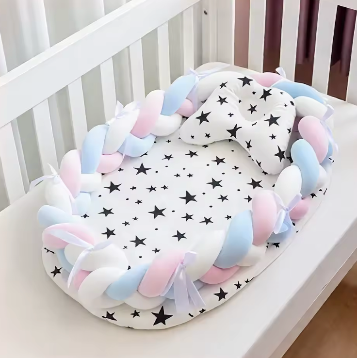 Tour de lit tresse avec coussin | Cocon Sécurisé