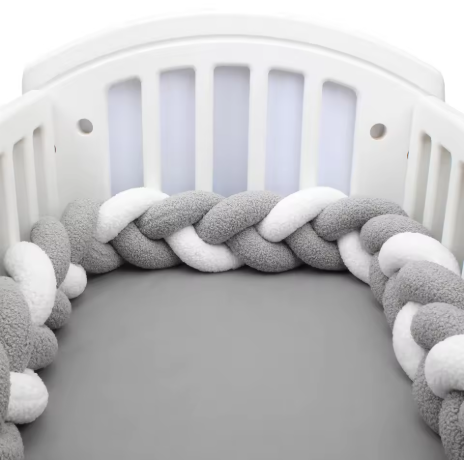 Tresse de lit bébé gris et blanc | Cocon Sécurisant