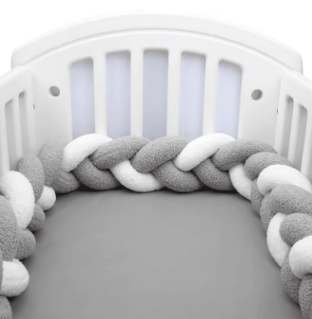 Tresse de lit bébé gris et blanc | Cocon Sécurisant - Palais De Bébé