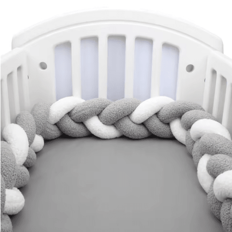 Tresse de lit bébé gris et blanc | Cocon Sécurisant - Palais De Bébé