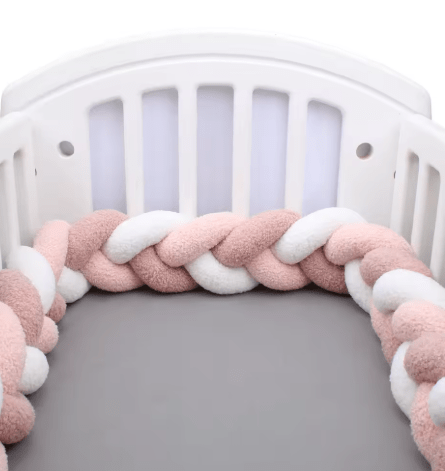 Tresse de lit bébé rose et blanc | Protection Douillet - Palais De Bébé